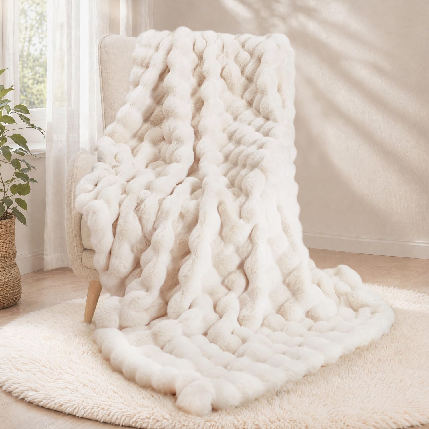 Super Comfort Oversized Warm Thick Bubble Double Sided Plush